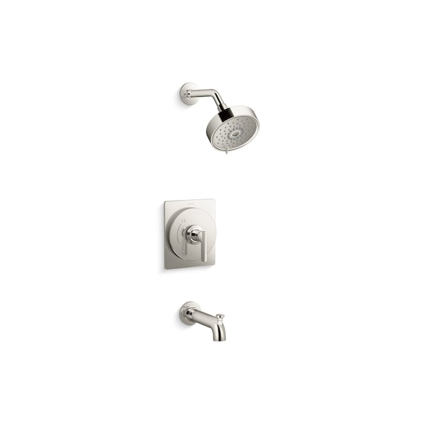 Kohler Studio Mcgee Rite-Temp Bath & Shower Trim Kit 2.5 GPM w Tub Spt Diverter in Vibrant Polished Nickel TS35917-4Y-SN - main